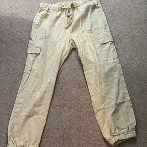 Khaki Drawstring cargo pants